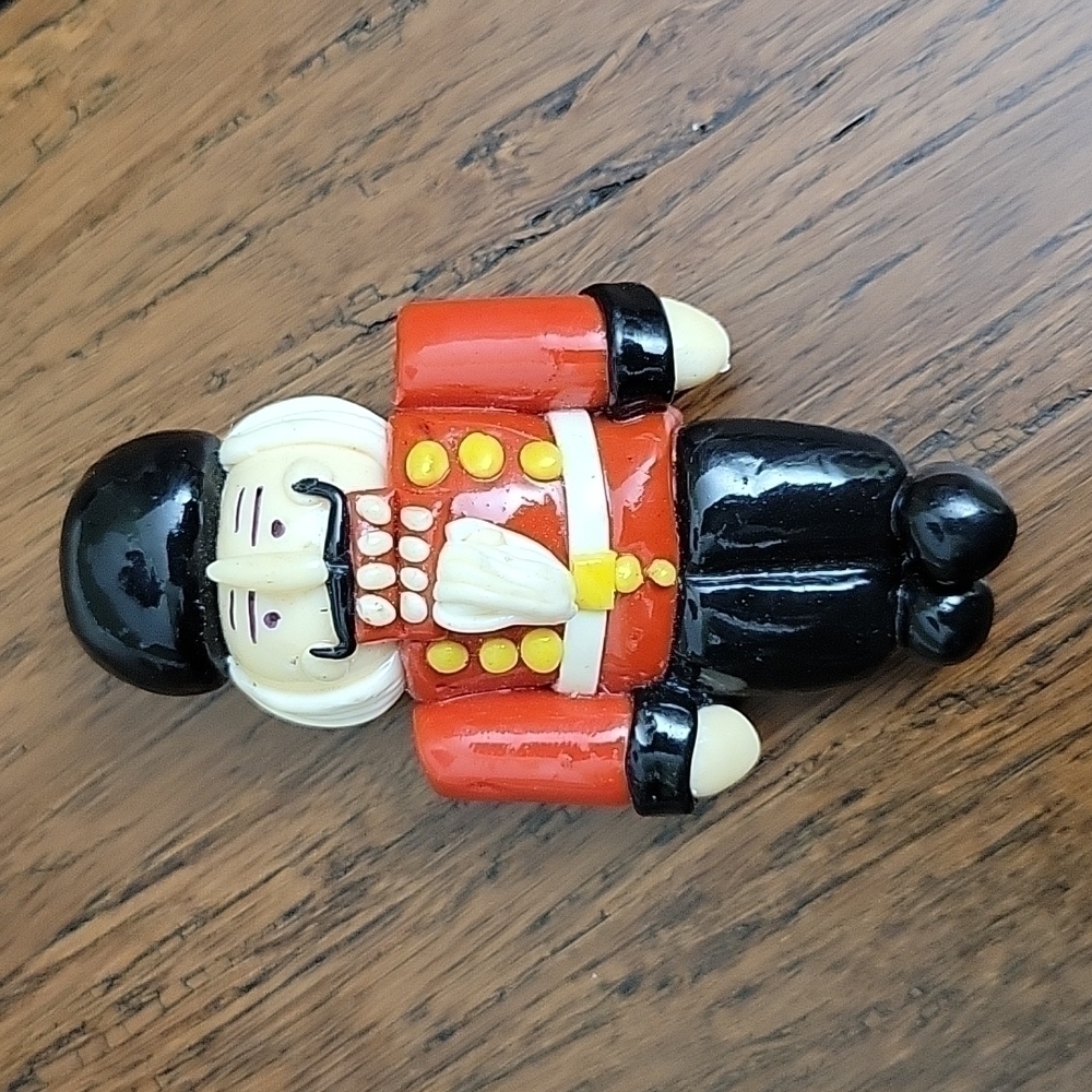 Vtg Hand-Made Nutcracker Brooch